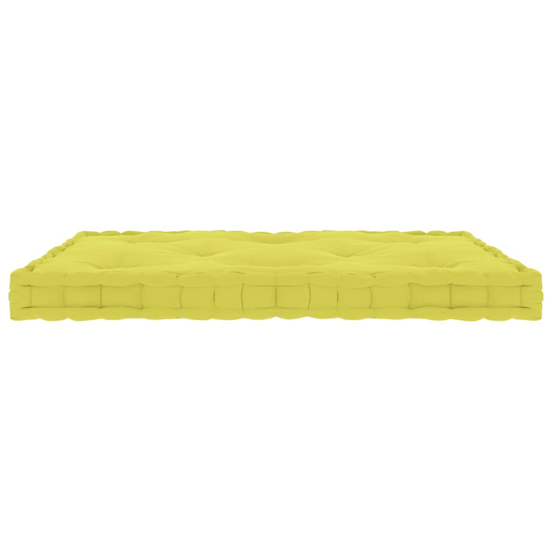 Afbeelding laden in galerijviewer, VidaXL Palletvloerkussen 73x40x7 cm katoen appeltjesgroen
