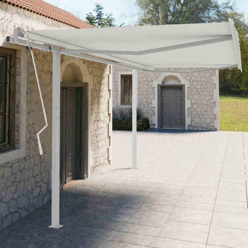 Afbeelding laden in galerijviewer, Vidaxl luifelpaalset 450x245 cm ijzer wit

