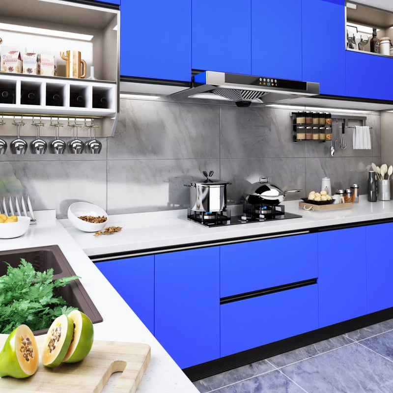 Afbeelding laden in galerijviewer, Vidaxl meubelfolie zelfklevend 500x90 cm pvc hoogglans blauw
