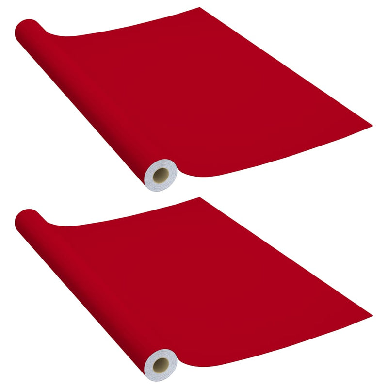 Afbeelding laden in galerijviewer, Vidaxl meubelfolies zelfklevend 2 st 500x90 cm pvc rood
