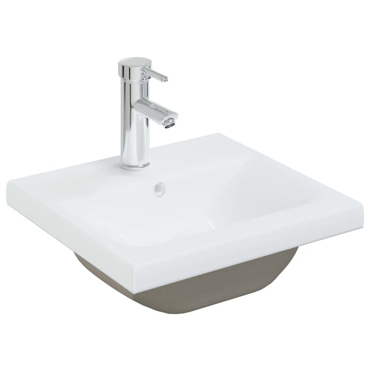 Vidaxl inbouwwastafel met kraan 42x39x18 cm keramiek wit