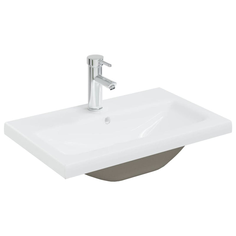 Afbeelding laden in galerijviewer, Vidaxl inbouwwastafel met kraan 61x39x18 cm keramiek wit
