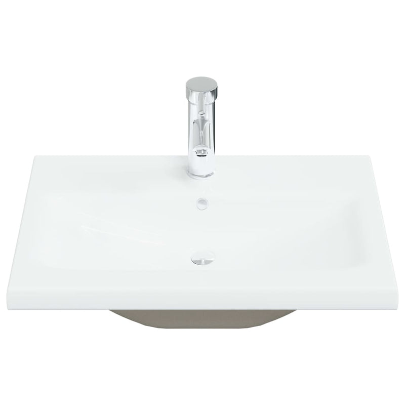 Afbeelding laden in galerijviewer, Vidaxl inbouwwastafel met kraan 61x39x18 cm keramiek wit
