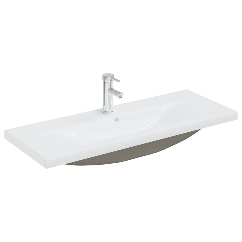 Afbeelding laden in galerijviewer, Vidaxl inbouwwastafel met kraan 101x39x18 cm keramiek wit
