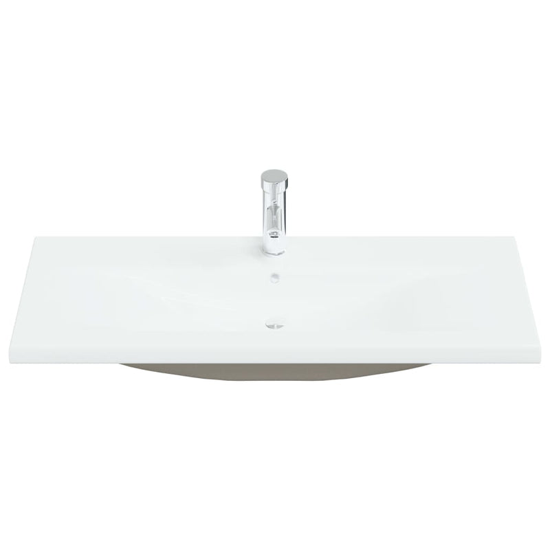 Afbeelding laden in galerijviewer, Vidaxl inbouwwastafel met kraan 101x39x18 cm keramiek wit
