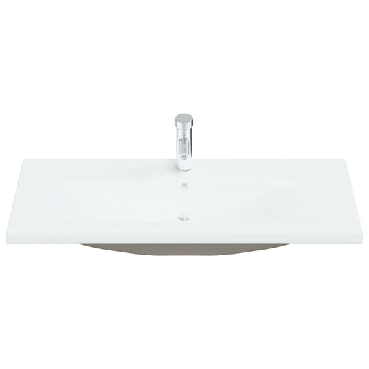 Vidaxl inbouwwastafel met kraan 101x39x18 cm keramiek wit
