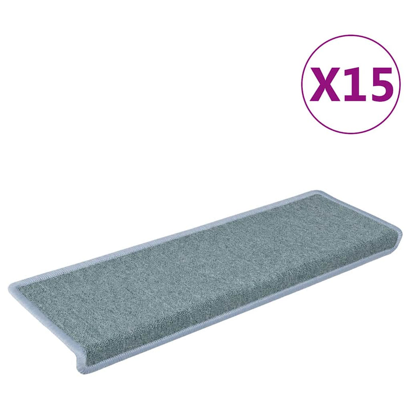 Afbeelding laden in galerijviewer, Vidaxl trapmatten 15 st 65x21x4 cm zeeblauw rechthoekige rand
