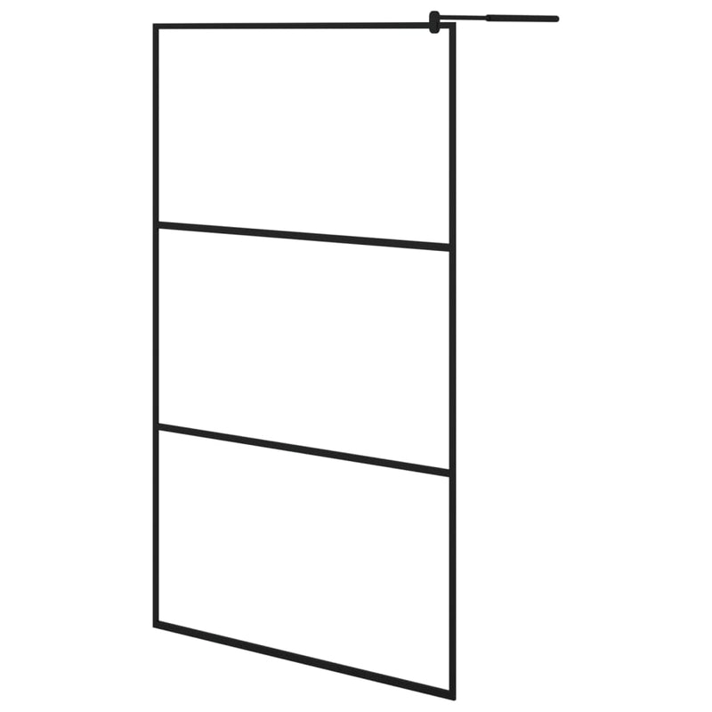 Afbeelding laden in galerijviewer, VidaXL Inloopdouchewand transparant 115x195 cm ESG-glas zwart
