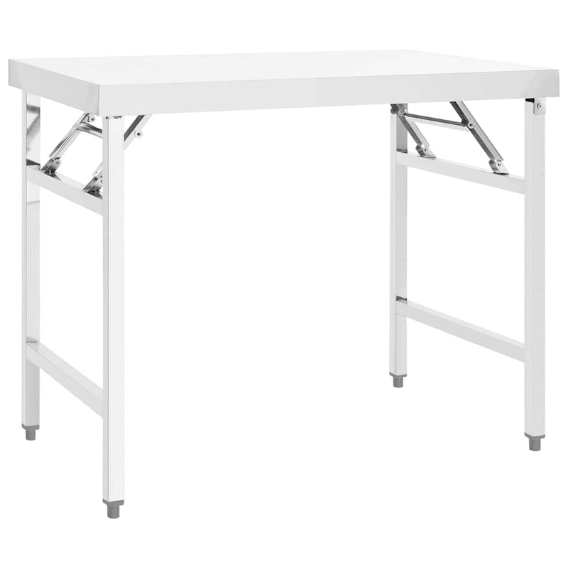 Afbeelding laden in galerijviewer, Vidaxl keukenwerktafel inklapbaar 100x60x80 cm roestvrij staal
