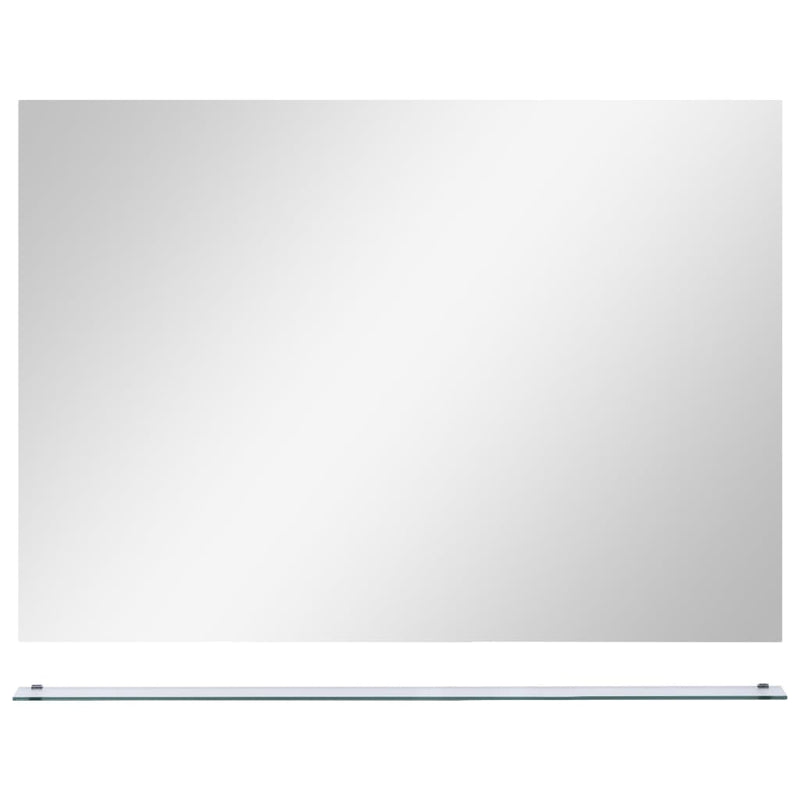 Afbeelding laden in galerijviewer, VidaXL Wandspiegel met schap 80x60 cm gehard glas
