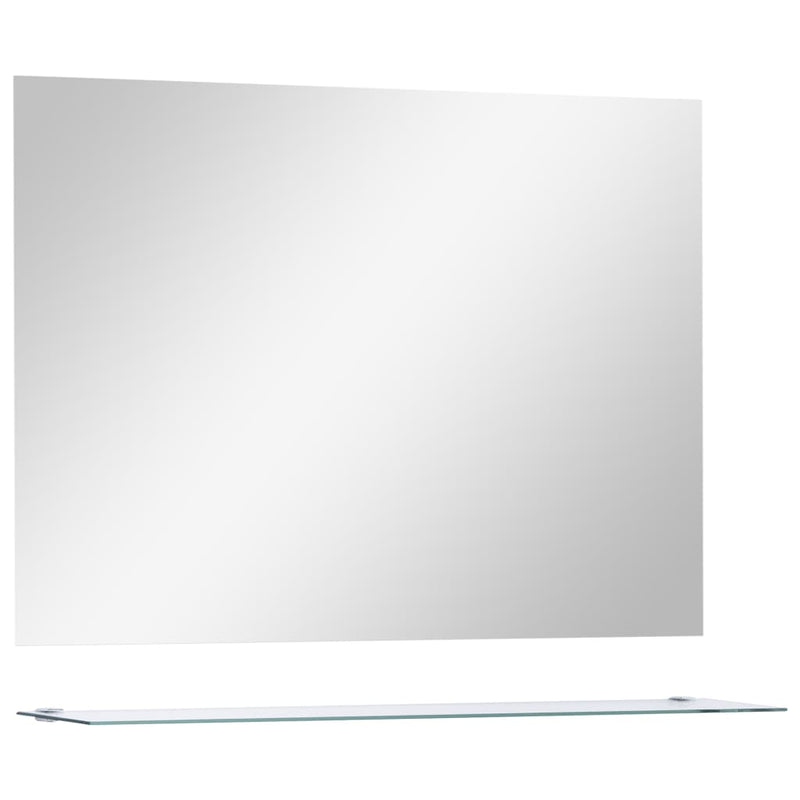 Afbeelding laden in galerijviewer, VidaXL Wandspiegel met schap 80x60 cm gehard glas
