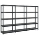 Vidaxl opbergrek 5-laags 255x40x185 cm kunststof zwart