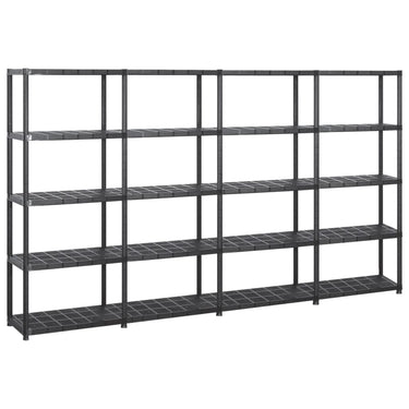 Vidaxl opbergrek 5-laags 284x38x170 cm kunststof zwart