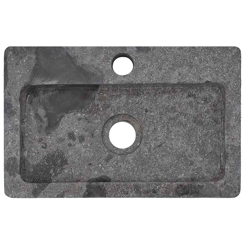 Afbeelding laden in galerijviewer, Vidaxl wastafel wandgemonteerd 38x24x6,5 cm marmer grijs
