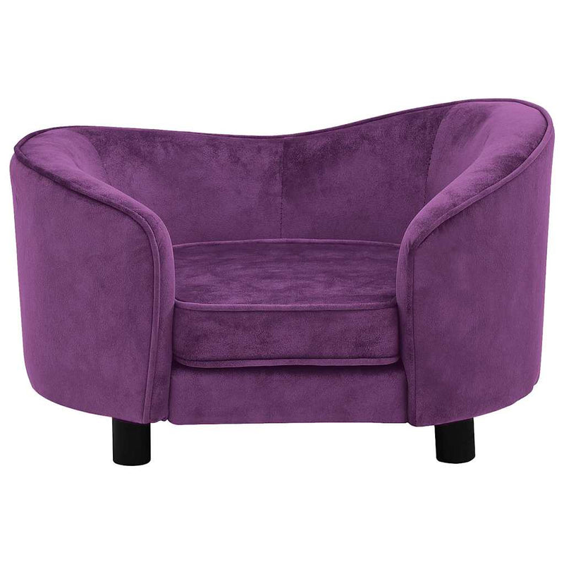 Afbeelding laden in galerijviewer, Vidaxl hondenbank 69x49x40 cm pluche bordeauxrood
