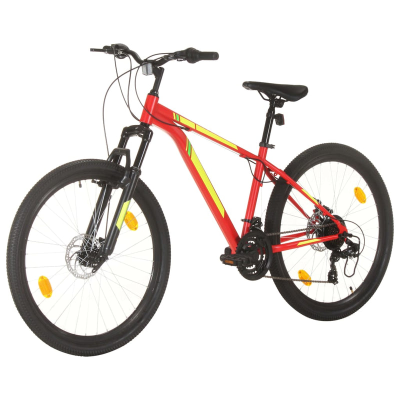 Afbeelding laden in galerijviewer, Vidaxl mountainbike 21 versnellingen 27,5 inch wielen 38 cm frame rood
