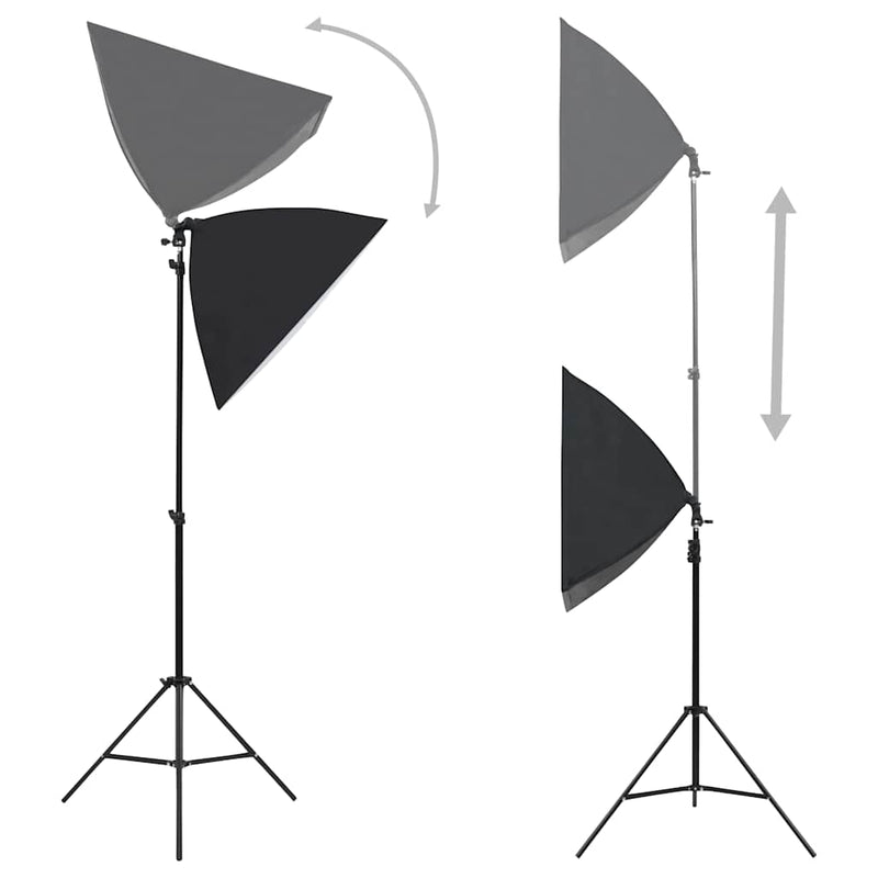 Afbeelding laden in galerijviewer, Vidaxl fotostudioset met softboxlampen, achtergrond en reflector
