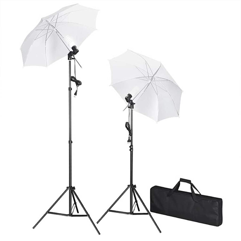 Afbeelding laden in galerijviewer, Vidaxl fotostudioset met lampen, paraplu's, achtergrond en reflector
