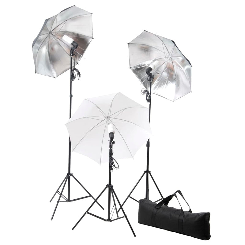Afbeelding laden in galerijviewer, Vidaxl fotostudioset met lampen, paraplu's, achtergrond en reflector
