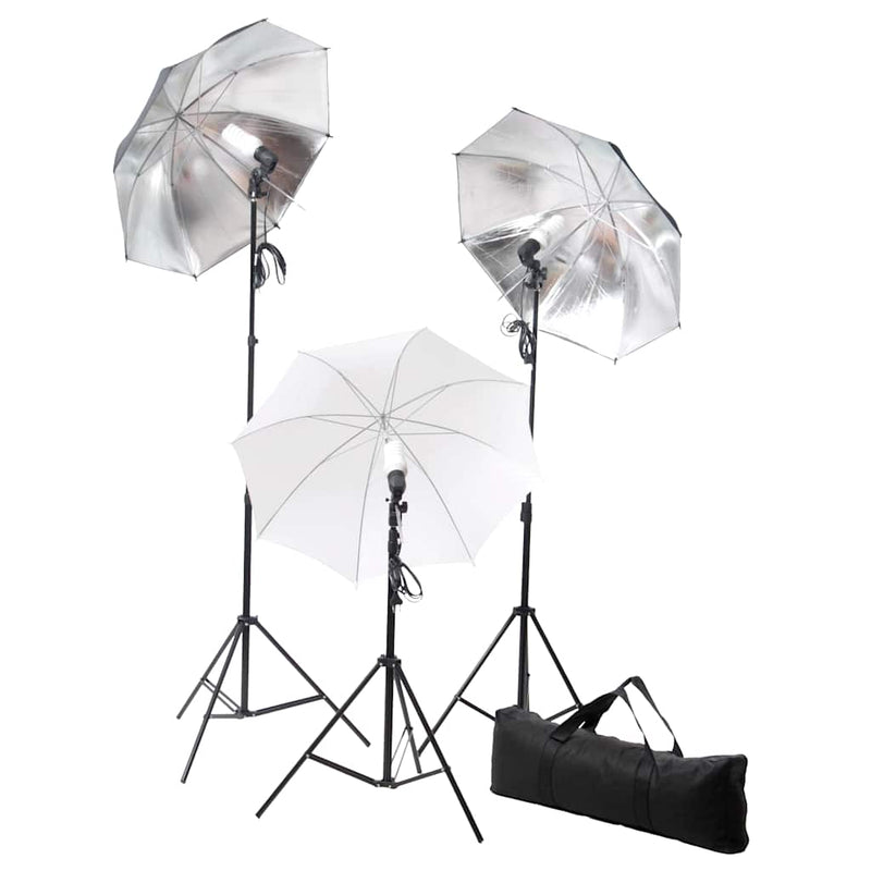 Afbeelding laden in galerijviewer, Vidaxl fotostudioset met lampen, paraplu's, achtergrond en reflector
