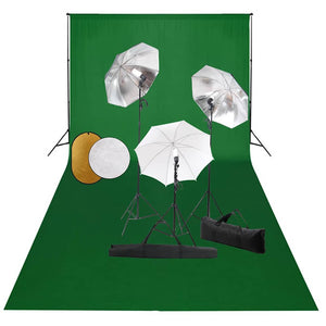 Vidaxl fotostudioset met lampen, paraplu's, achtergrond en reflector