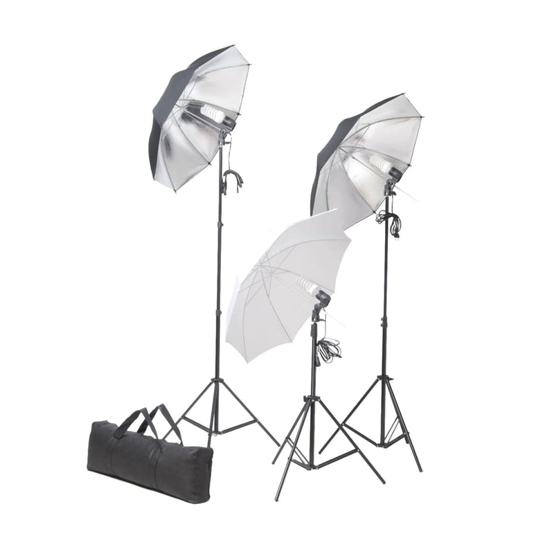 Afbeelding laden in galerijviewer, Vidaxl fotostudioset met lampen, paraplu's, achtergrond en reflector
