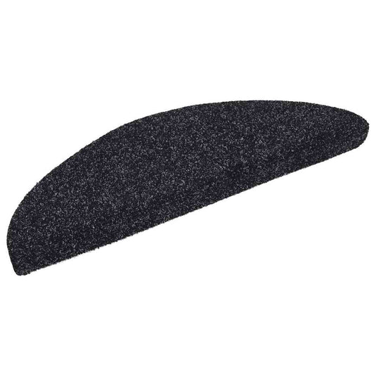 Vidaxl trapmatten zelfklevend 5 stuks 56x17x3 cm zwart halfrond