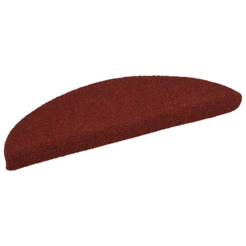 Afbeelding laden in galerijviewer, Vidaxl trapmatten zelfklevend 5 stuks 56x17x3 cm bordeaux rood halfrond
