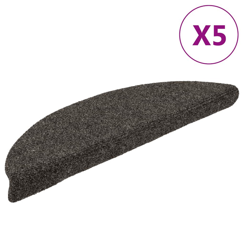 Afbeelding laden in galerijviewer, Vidaxl trapmatten zelfklevend 5 stuks 56x17x3 cm antraciet halfrond
