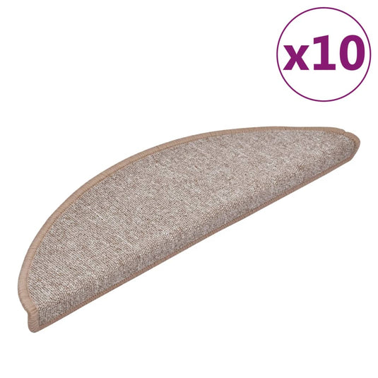 Vidaxl trapmatten 10 st 56x17x3 cm lichtbruin halfrond