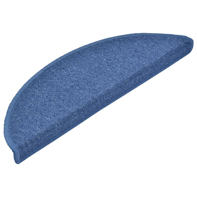 Afbeelding laden in galerijviewer, Vidaxl trapmatten 10 st 56x17x3 cm blauw halfrond
