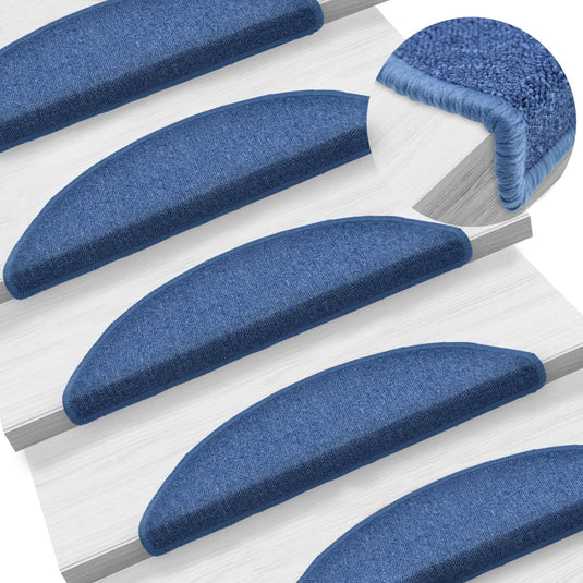 Vidaxl trapmatten 10 st 56x17x3 cm blauw halfrond