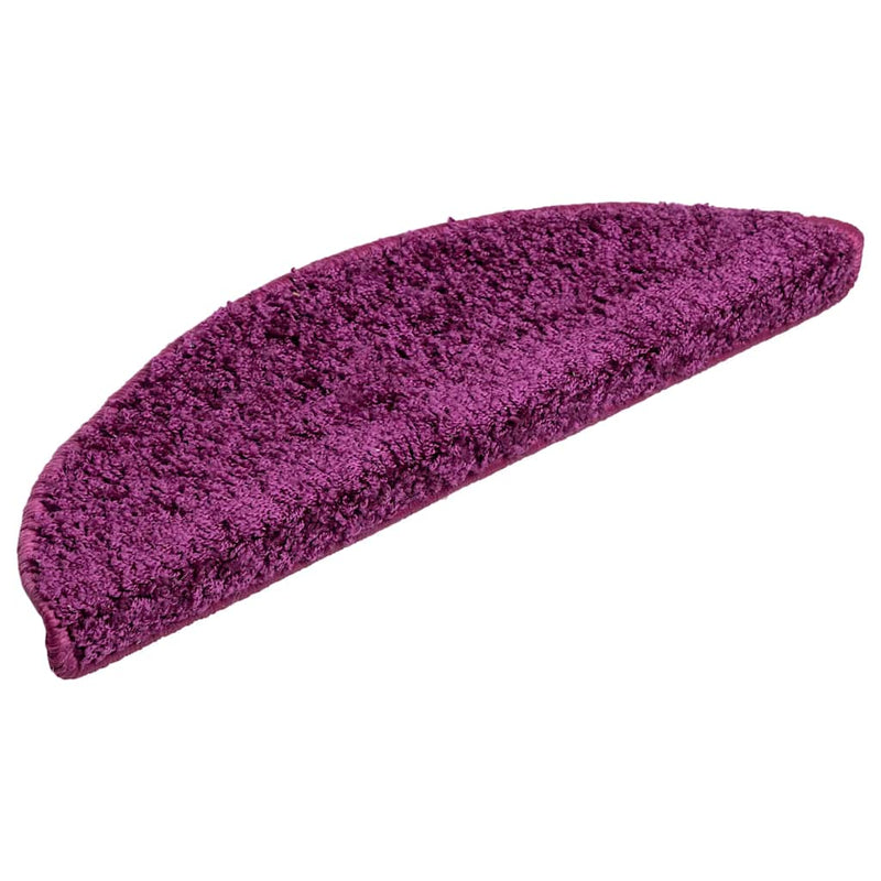 Afbeelding laden in galerijviewer, Vidaxl trapmatten 10 st 56x17x3 cm violet halfrond
