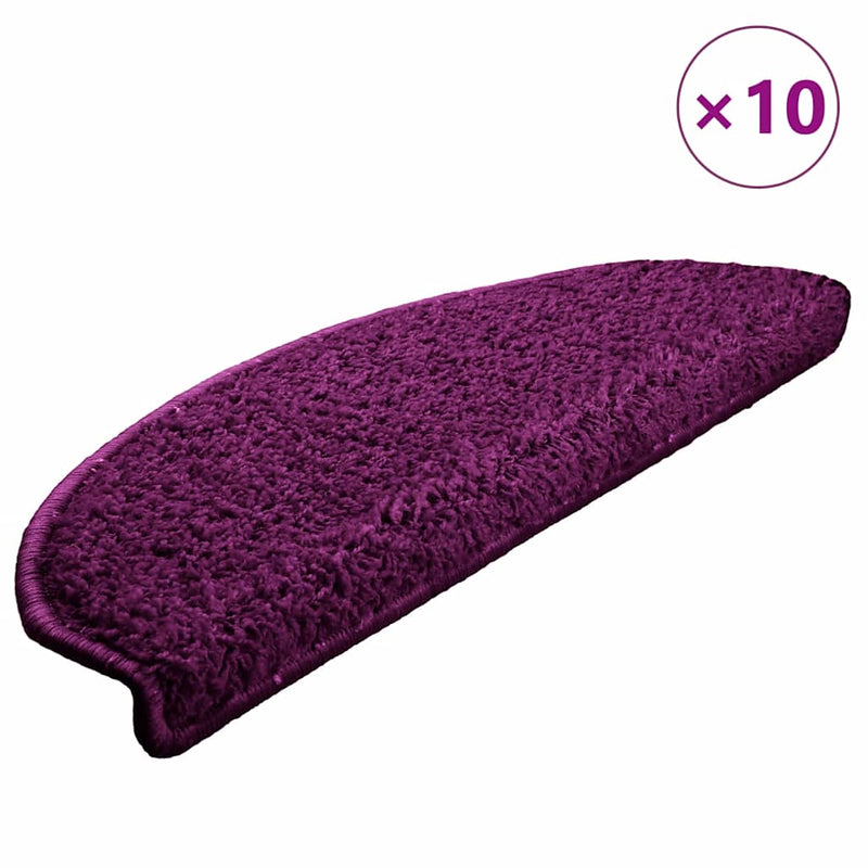 Afbeelding laden in galerijviewer, Vidaxl trapmatten 10 st 65x21x4 cm violet halfrond groot
