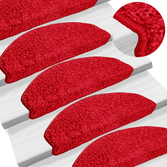 Vidaxl trapmatten 10 st 65x21x4 cm rood halfrond groot
