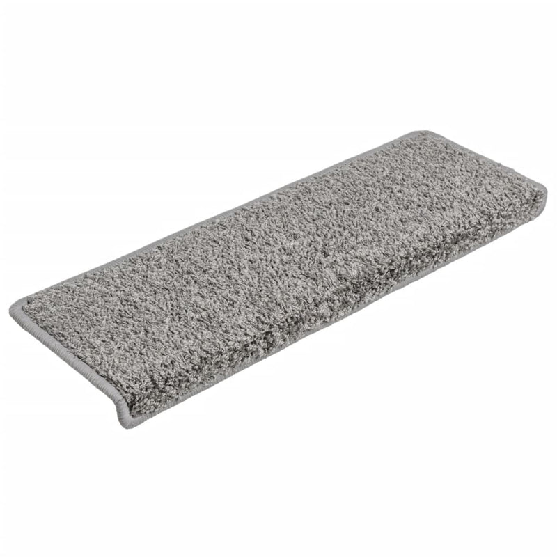Afbeelding laden in galerijviewer, Vidaxl trapmatten 10 st 65x21x4 cm grijs rechthoekige rand

