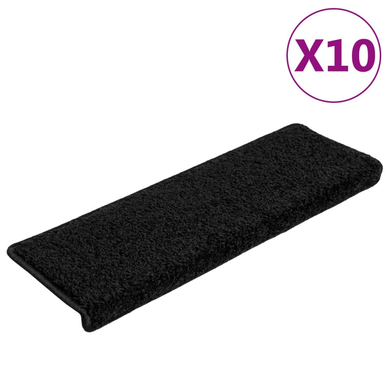 Afbeelding laden in galerijviewer, Vidaxl trapmatten 10 st 65x21x4 cm zwart rechthoekige rand
