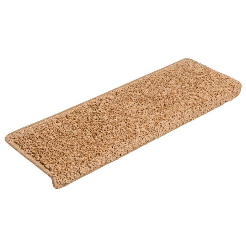 Afbeelding laden in galerijviewer, Vidaxl trapmatten 10 st 65x21x4 cm beige rechthoekige rand
