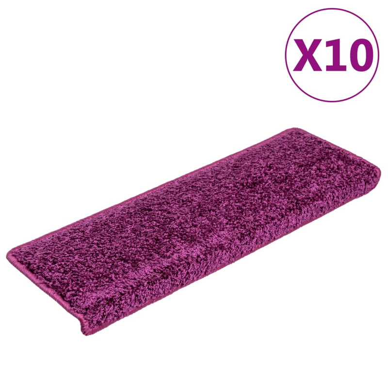 Afbeelding laden in galerijviewer, Vidaxl trapmatten 10 st 65x21x4 cm violet rechthoekige rand
