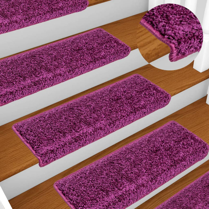 Afbeelding laden in galerijviewer, Vidaxl trapmatten 10 st 65x21x4 cm violet rechthoekige rand
