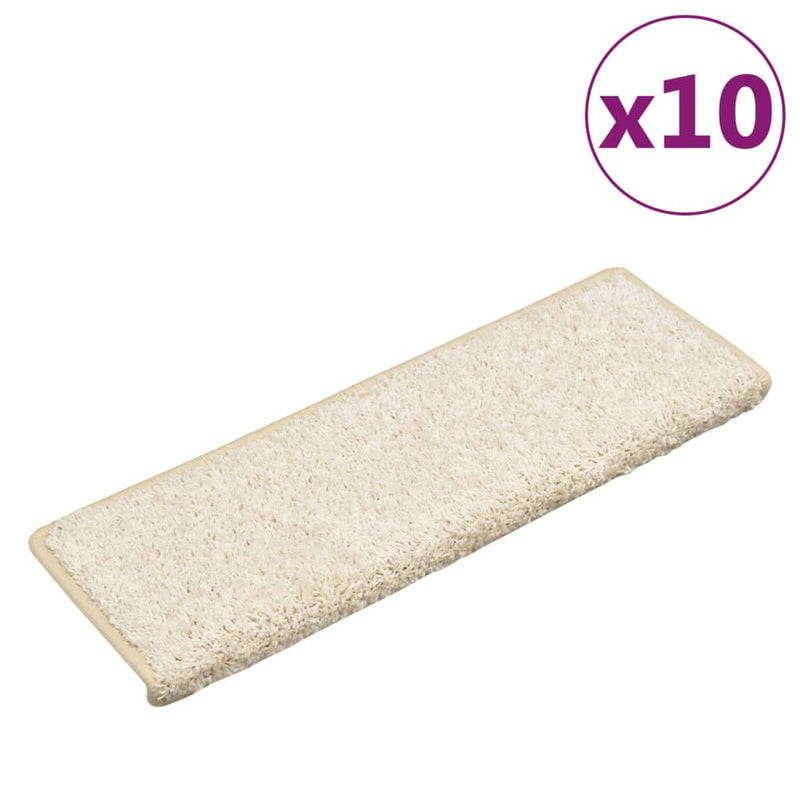 Afbeelding laden in galerijviewer, Vidaxl trapmatten 10 st 65x21x4 cm wit rechthoekige rand
