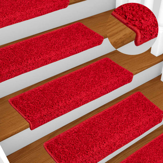 Vidaxl trapmatten 10 st 65x21x4 cm rood rechthoekige rand