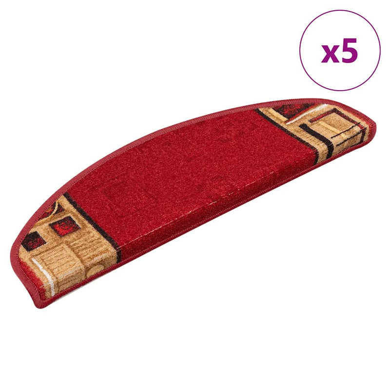 Afbeelding laden in galerijviewer, Vidaxl trapmatten zelfklevend 5 st 65x21x4 cm rood
