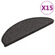 Vidaxl trapmatten zelfklevend 15st sisal-look 65x21x4cm antracietkleur