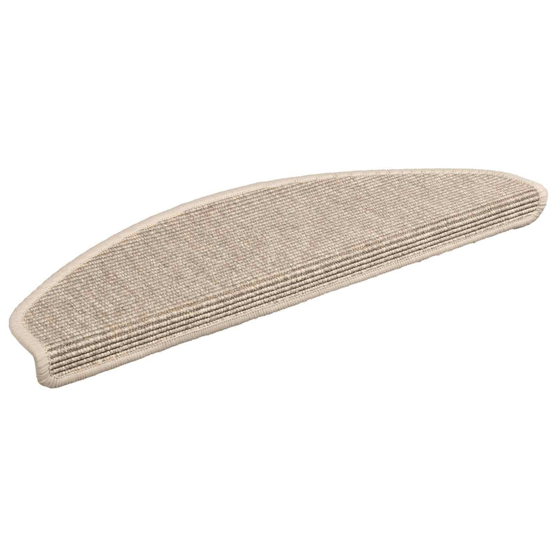 Afbeelding laden in galerijviewer, Vidaxl trapmatten 15 st 65x21x4 cm lichtbeige halfrond groot

