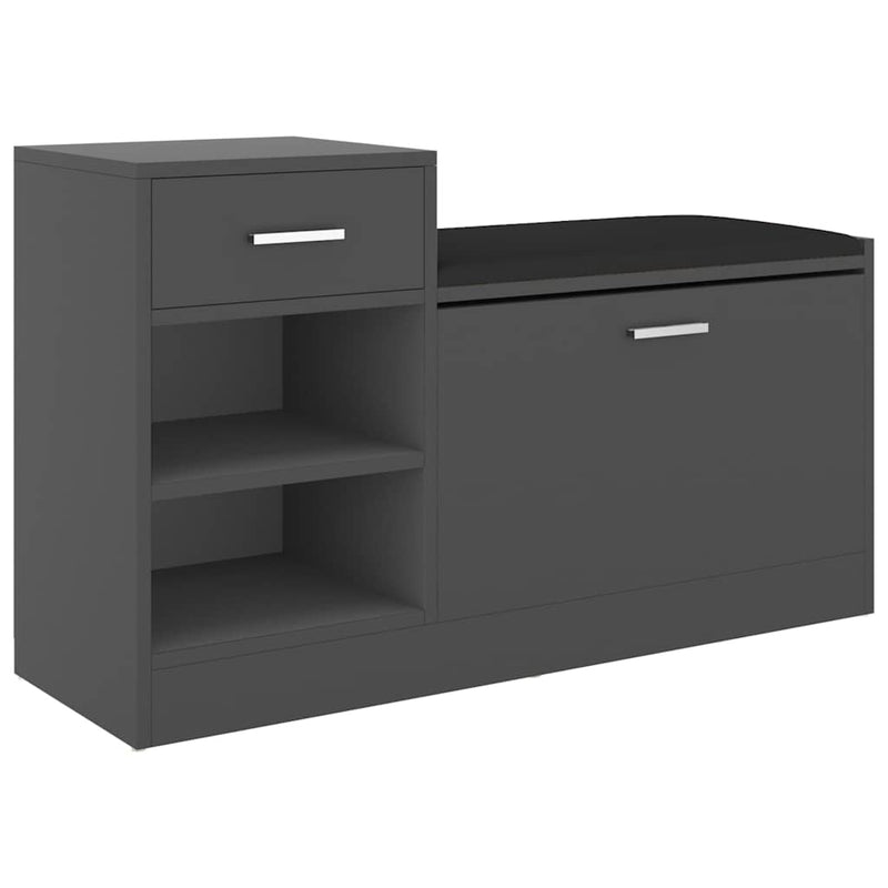 Afbeelding laden in galerijviewer, Vidaxl schoenenbank 94,5x31x57 cm bewerkt hout grijs
