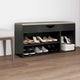 Vidaxl schoenenbank met kussen 104x30x49 cm bewerkt hout grijs