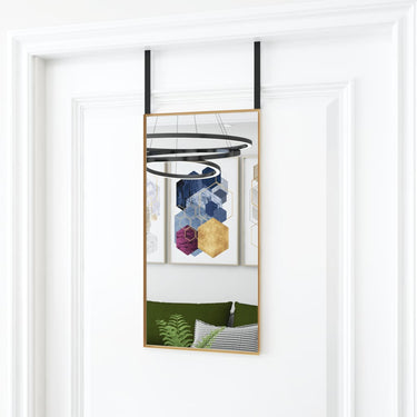 Vidaxl deurspiegel 30x60 cm glas en aluminium goudkleurig
