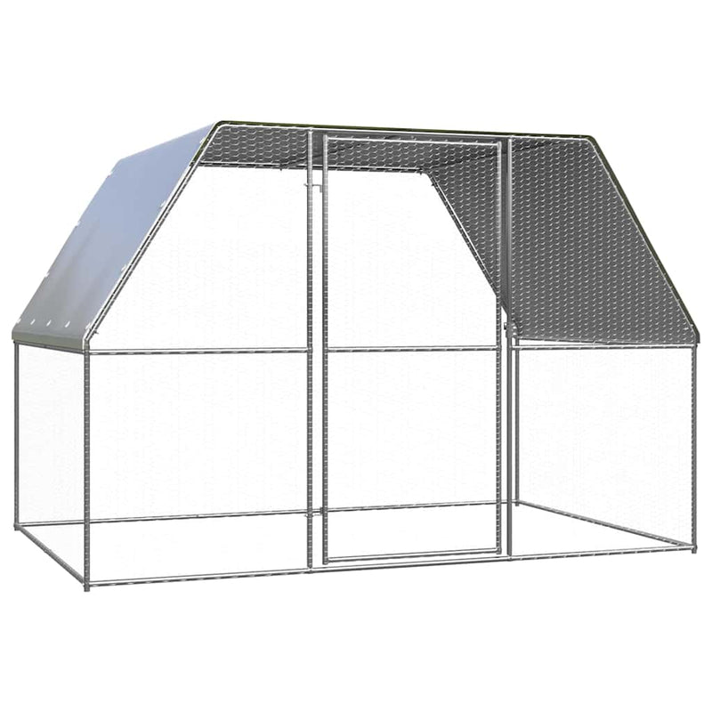 Afbeelding laden in galerijviewer, Vidaxl buitenhok voor kippen 3x2x2 m gegalvaniseerd staal
