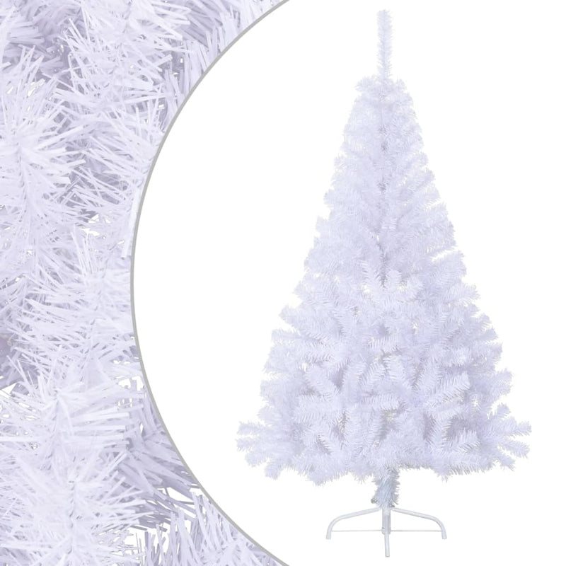 Afbeelding laden in galerijviewer, VidaXL Kunstkerstboom met standaard half 120 cm PVC wit
